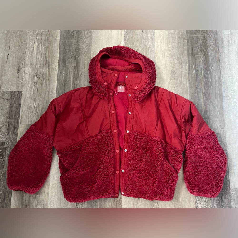 Free People Adventure Awaits Fleece Sherpa Hooded Jacket - Picture 5 of 12